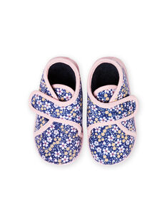 Patucos de color azul marino con estampado floral para bebé niña MIPANTFLOWER / 21XK3721D0A070
