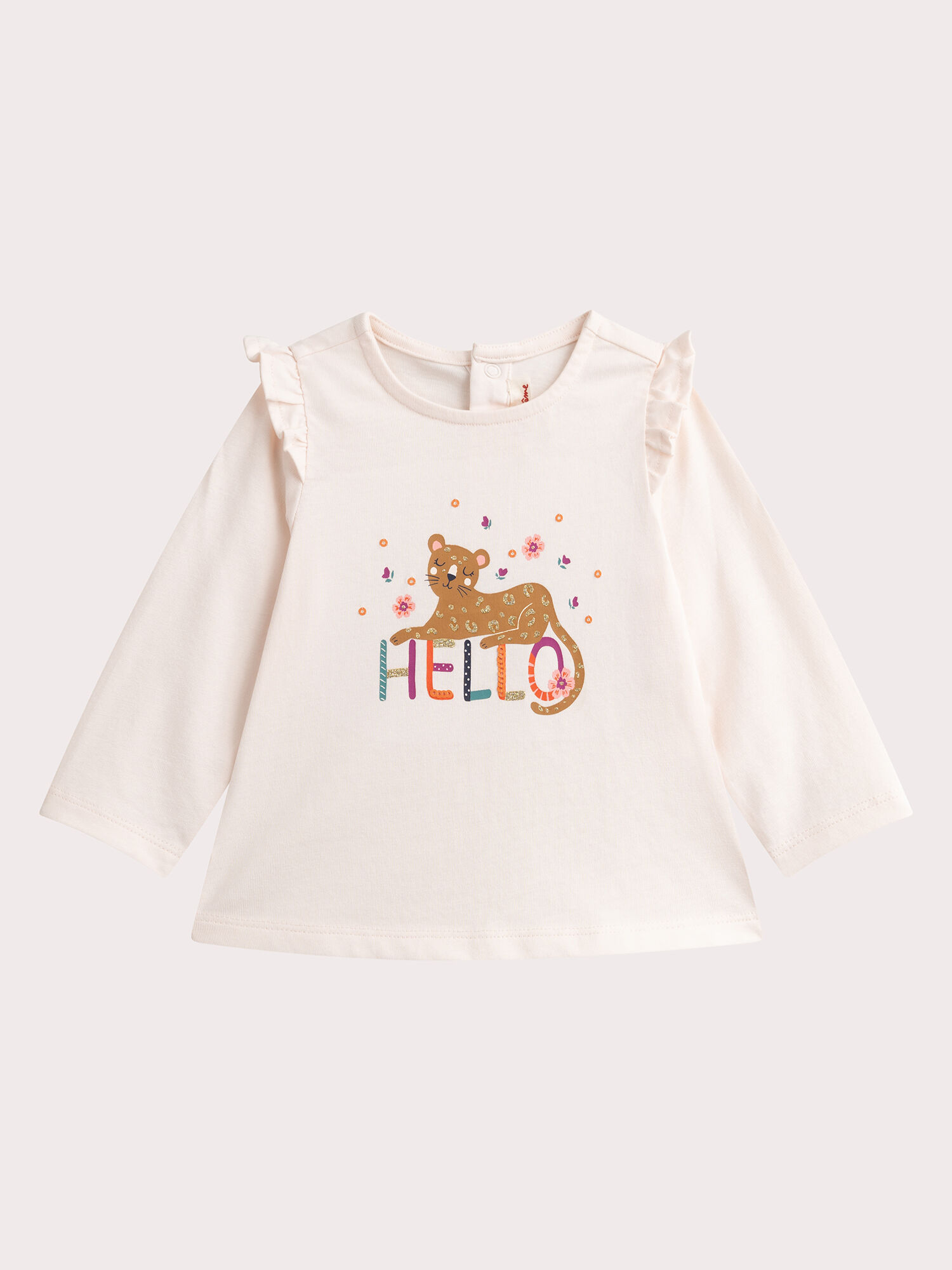 Camiseta animada de leopardo para bebe nina