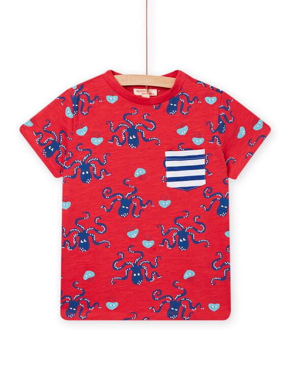 Camiseta de manga corta roja, para bebé niño NOFICTI3 / 22S902U4TMCF524