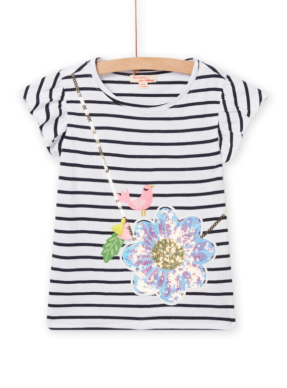 Camiseta de color crudo con dibujo de bolso de flor para niña NASOTI3 / 22S901Q3TMC001
