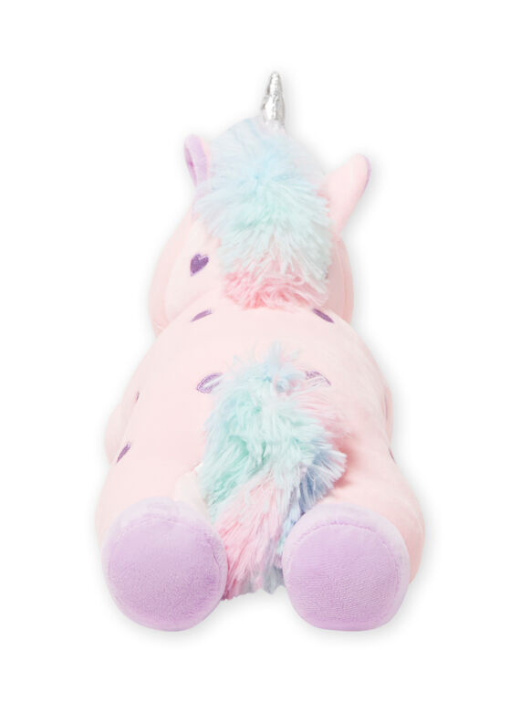 Peluche de unicornio rosa con corazones pequeños de color violeta. JLicorne rose / 20T8GF1BPE2099