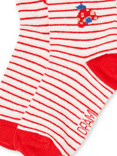 Calcetines de color crudo y rojo para bebé niña LYICANSOQ / 21SI09M1SOQ001