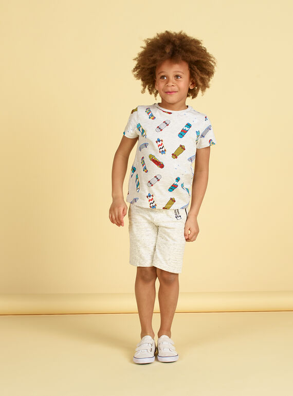 Bermudas de color gris jaspeado para niño LOPOEBER / 21S902Y1BER943