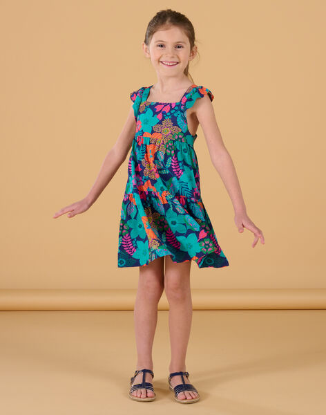Vestido multicolor con tirantes avolantados RAJOROB7 / 23S90192ROBC211