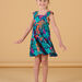 Vestido multicolor con tirantes avolantados