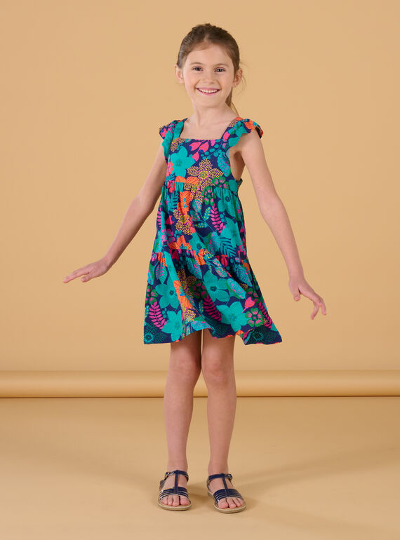 Vestido multicolor con tirantes avolantados RAJOROB7 / 23S90192ROBC211