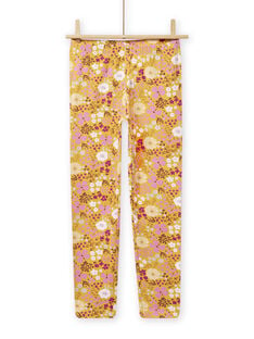 Leggings de color amarillo, rosa y blanco con estampado floral para niña NYABALEG / 22SI0111CALB107
