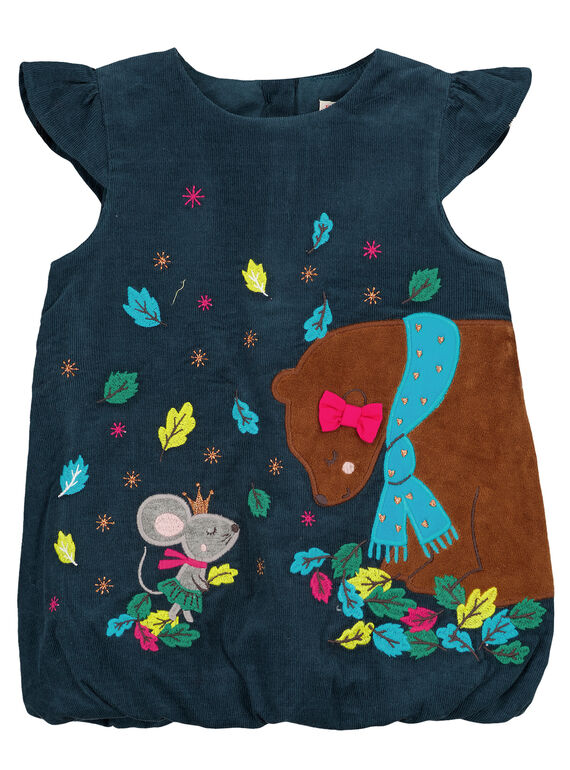 Vestido amplio de pana para niña recién nacida GITUROB4 / 19WG09Q3ROB714
