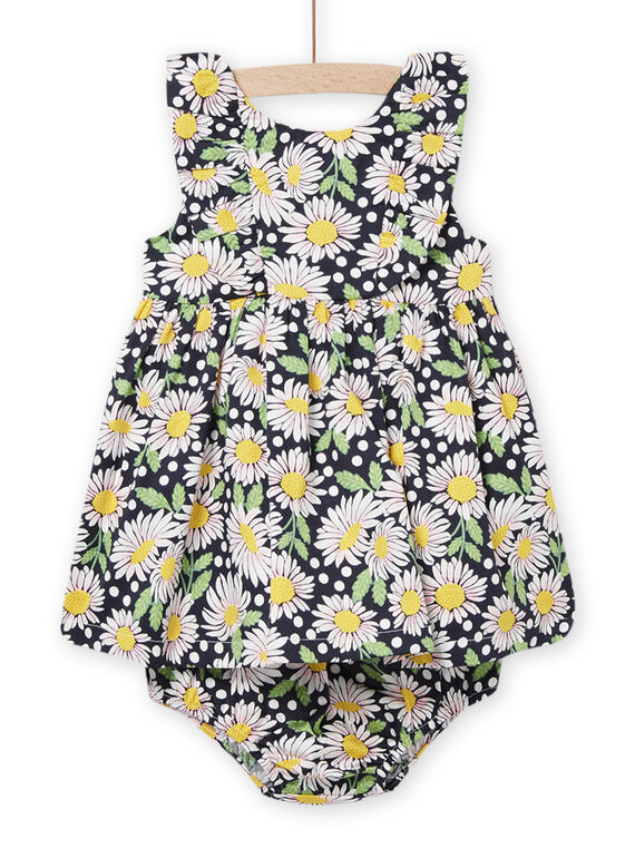 Vestido y cubrepañal con estampado floral para bebé niña NISOROB1 / 22SG09Q1ROB001