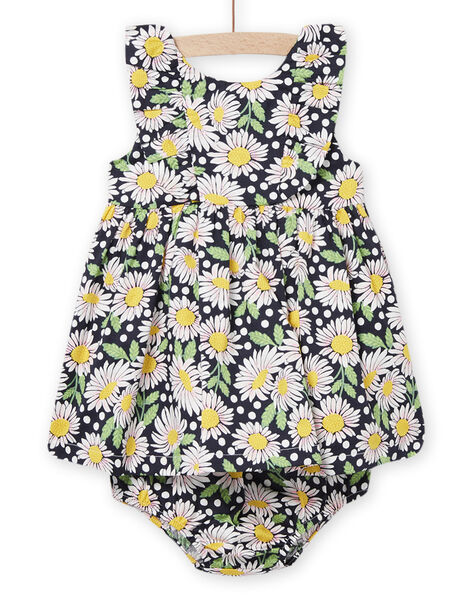 Vestido y cubrepañal con estampado floral para bebé niña NISOROB1 / 22SG09Q1ROB001