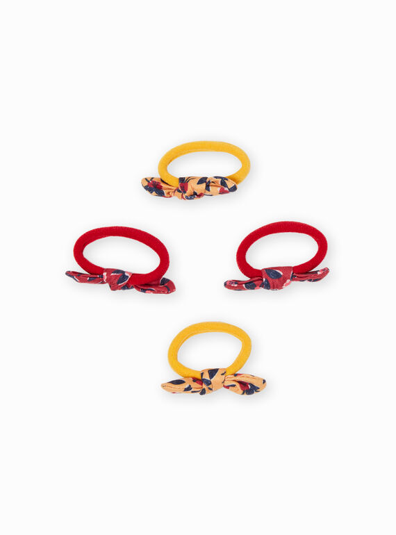 Pack de 4 gomas para el pelo a juego con lazos para niña MYAJOELA3 / 21WI01S6ELAB106