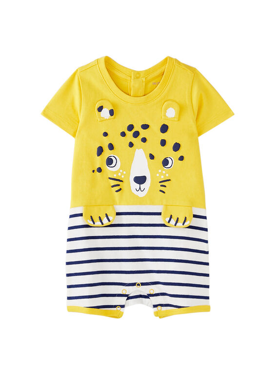 Pelele corto de color amarillo con estampado para bebé niño JEGAGRESAV / 20SH14U5GRE106