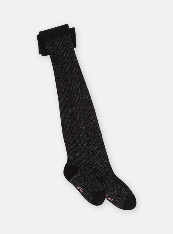 Leotardos negros de lúrex para niña SYAJOSCOL1 / 23WI01M2COL090