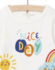 Body de color crudo con estampado de sol y arcoíris de colores para bebé niño NEGABODEME / 22SH14I9BDL001