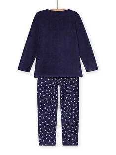 Pijama fosforescente de terciopelo con estampado de leopardo de fantasía para niña MEFAPYJSTA / 21WH1192PYJC202