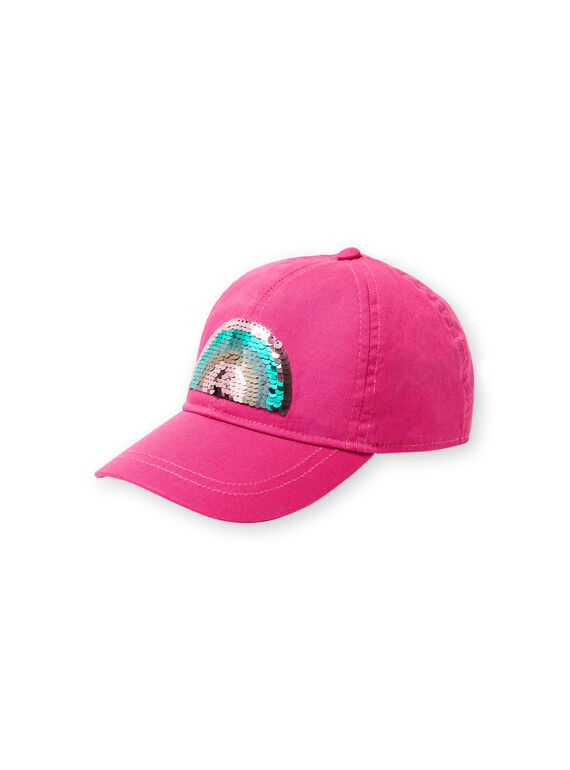 Gorra rosa con estampado de arco iris de lentejuelas reversibles para niña JYAMARCAP / 20SI01P1CHAH700