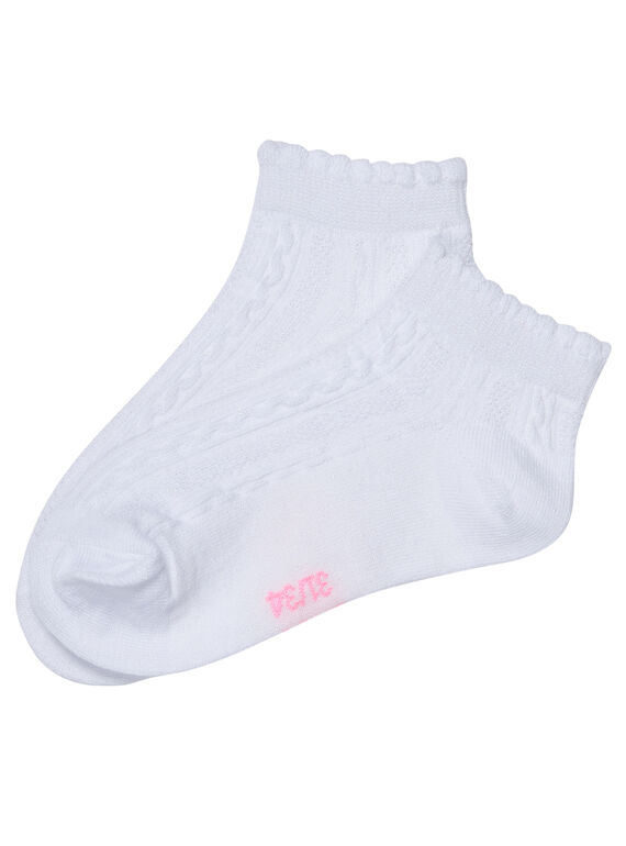 Calcetines de color blanco trenzados con lúrex iridiscente para niña JYAPOECHO / 20SI01G1SOQ000