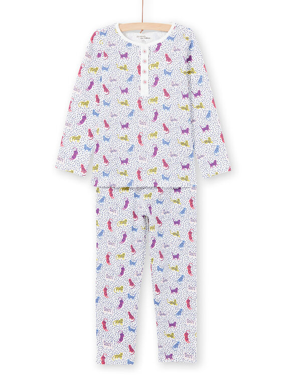 Pijama de lunares y estampado de leopardos para niña MEFAPYJPAN / 21WH1134PYJ001