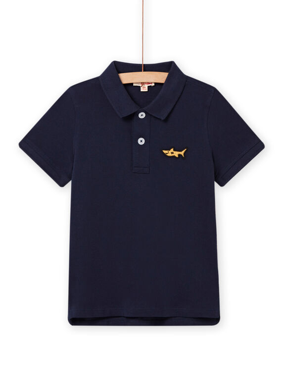 Polo azul noche con bordado de tiburón para niño NOJOPOL1 / 22S90264POL705