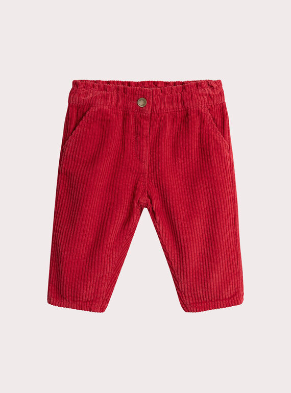 Pantalón rojo de terciopelo para niña  VIROPAN1 / 24WG09P1PANF505