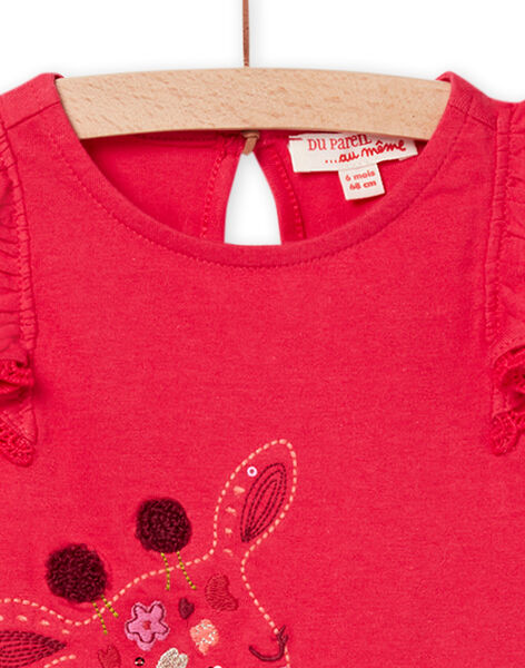 Camiseta rosa con estampado de jirafa para bebé niña NIFLATI / 22SG09R1TMCF510