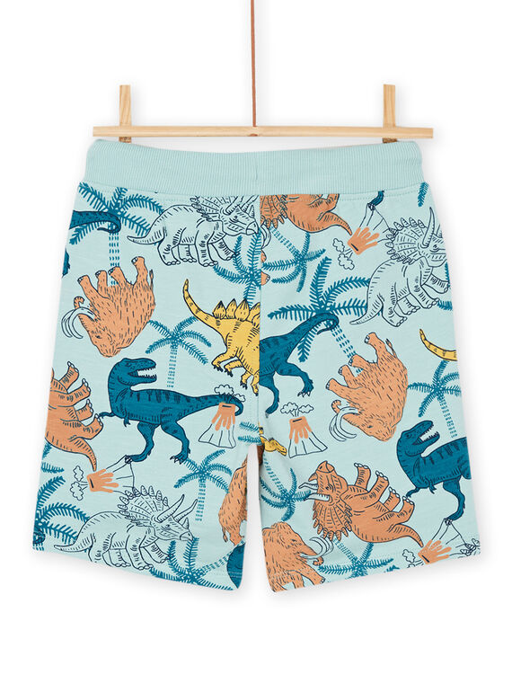 Bermudas de muletón azul celadón con estampado de dinosaurios ROJOBER5 / 23S90298BER204