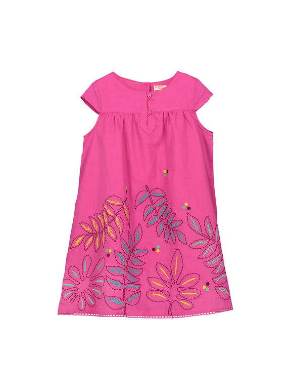 Vestido de algodón de color rosa para niña FATUROB2 / 19S901F5ROB712