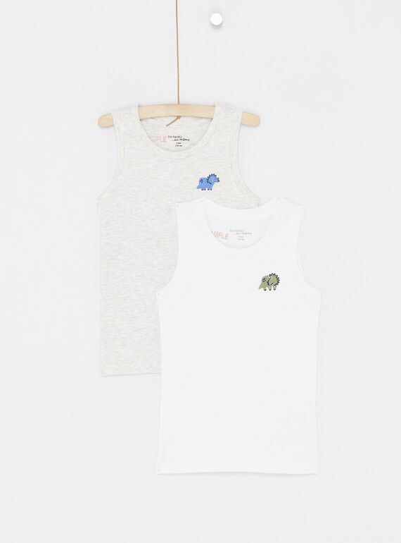 Pack de 2 camisetas de tirantes de color blanco para niño SEGODELDIN / 23WH1261HLI000