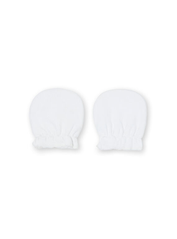 Guantes de punto fino de color blanco para recién nacido LOU1GAN / 21SF42H1GAN000