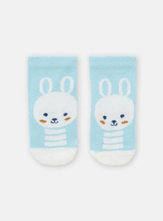 Calcetines de color azul con estampado de conejo para bebé niño TYUDECHO / 24SI1082SOQC201