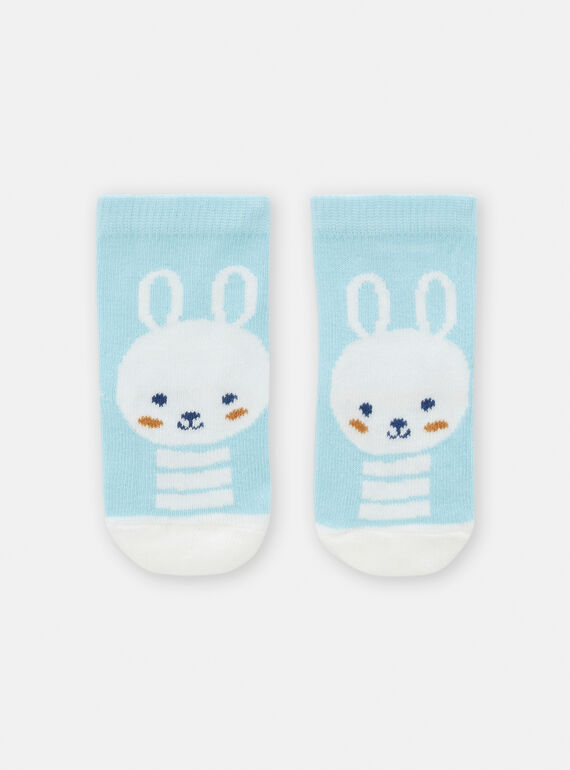 Calcetines de color azul con estampado de conejo para bebé niño TYUDECHO / 24SI1082SOQC201