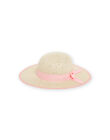Sombrero de rafia con lazo rosa para niña NYAPACHAP / 22SI0121CHA009