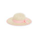 Sombrero de rafia con lazo rosa para niña