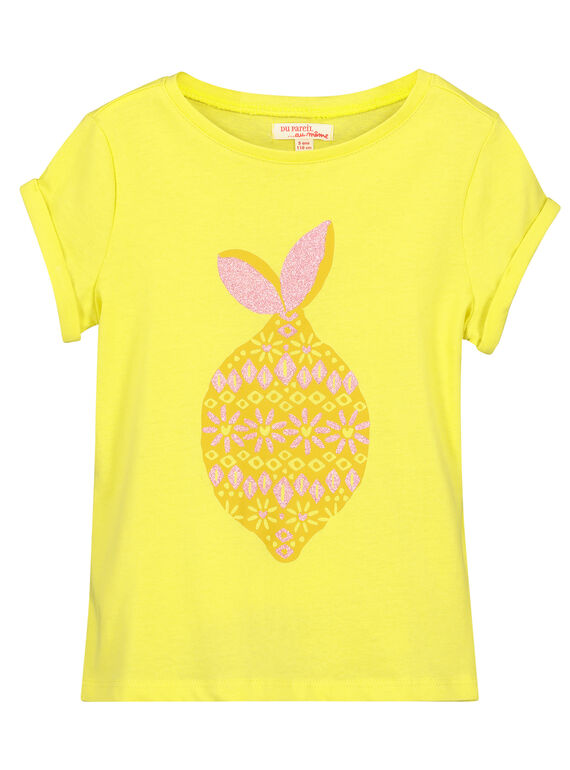 Camiseta de color amarillo limón para niña FAJOTI11 / 19S901G3D31B104