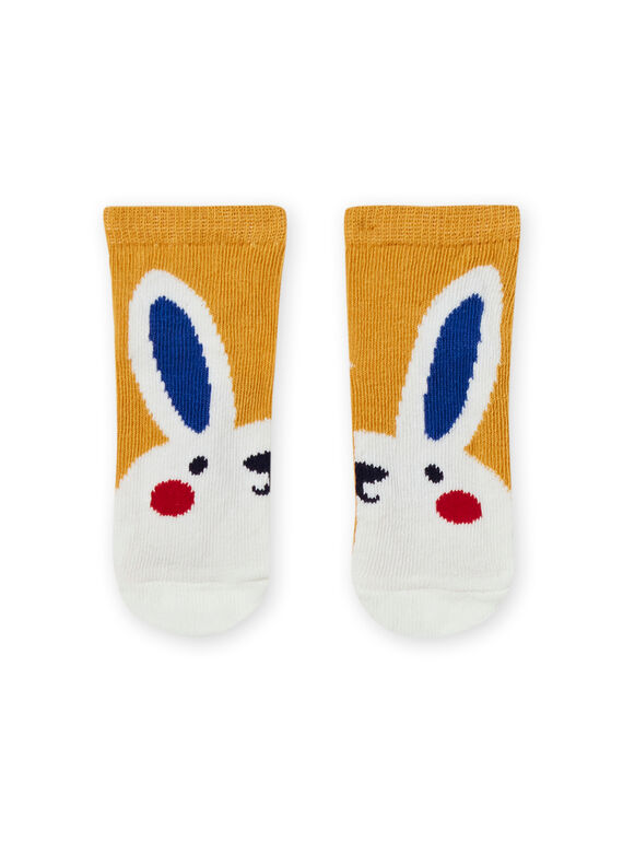 Calcetines amarillos con estampado de conejo para bebé niño MYUMIXCHO1 / 21WI10J2SOQ117