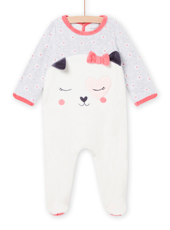 Pelele de terciopelo con estampado floral y de perro para bebé niña MEFIGREDOG / 21WH1392GRE001