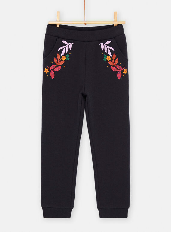 Pantalón elástico negro para niña SAKHOPANT2 / 23W901Q1PANC243