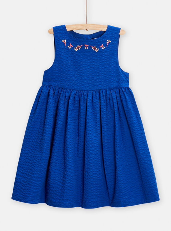 Vestido azul para niña TAPAROB3 / 24S90122ROBC207