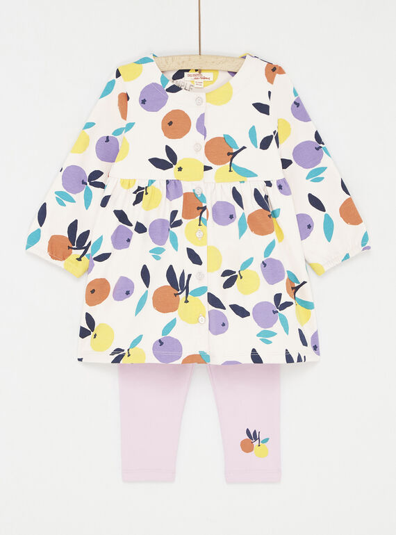 Vestido y leggings crudo y rosa pastel SILINENS / 23WG09H1ENS301