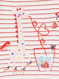Camiseta de rayas Lurex®, de color rojo y blanco, para bebé niña LICANTEE / 21SG09M1TML001