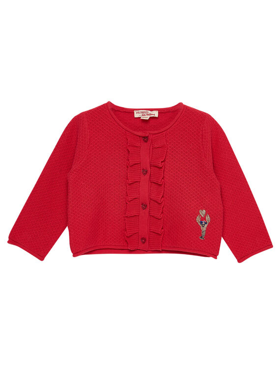 Cárdigan de color coral para bebé niña JICEACAR / 20SG09N1CARF506