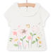 Camiseta con dibujo floral y cuello avolantado para bebé niña