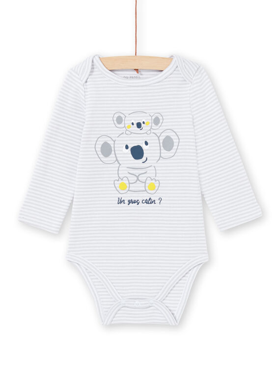 Body gris pastel de rayas para bebé niño MEGABODKOA / 21WH14B7BDLJ925