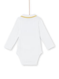 Body con cuello de polo de color blanco para niño recién nacido LOU1BOD5 / 21SF04H1BOD000