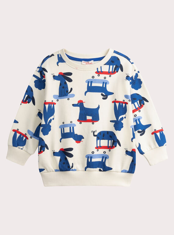 Sudadera de color crudo con estampado de perro  WOKASWE / 25S90231SWE005