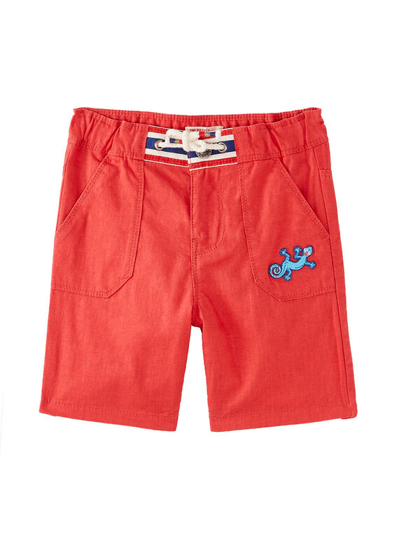 Bermudas de mezcla de lino de color rojizo para niño JOSAUBER1 / 20S902Q4BER408