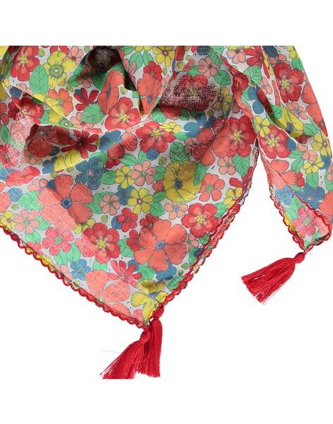 Girls' floral print scarf CYABUFOUL / 18SI01K1FOU099