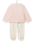 Pijama de terciopelo con estampado de elefante y flores para bebé niña NEFIPYJAMI / 22SH13E1PYJD327