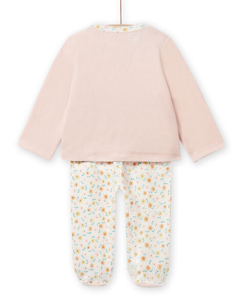 Pijama de terciopelo con estampado de elefante y flores para bebé niña NEFIPYJAMI / 22SH13E1PYJD327