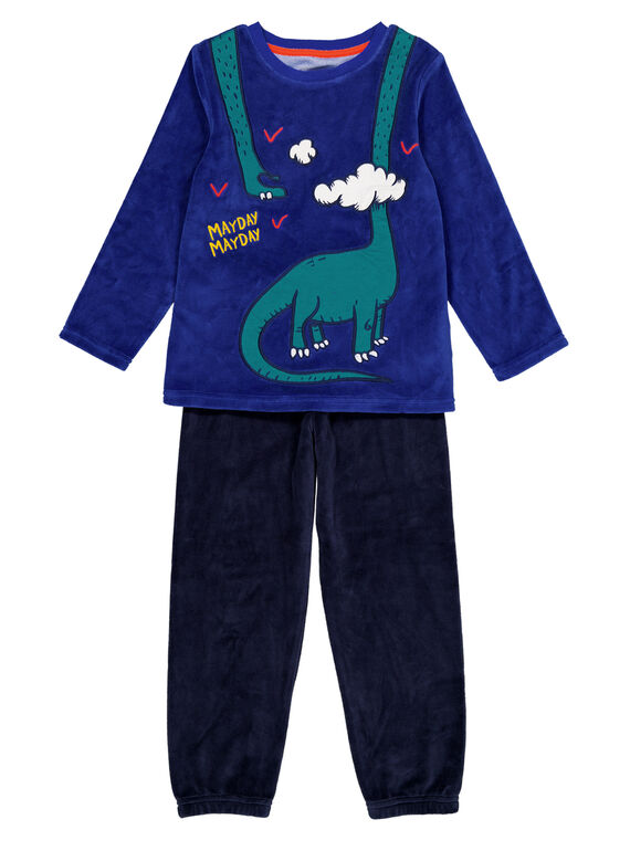 Pijama de color azul de terciopelo para niño GEGOPYJDIP / 19WH12N1PYJ703